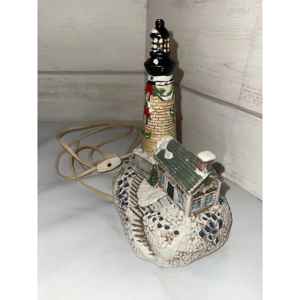 Ltd Commodities Porcelain Lighthouse Nightlights Vtg , Christmas Winter
